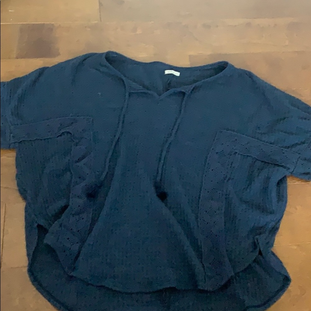 Hollister navy blue poncho blouse (s)
